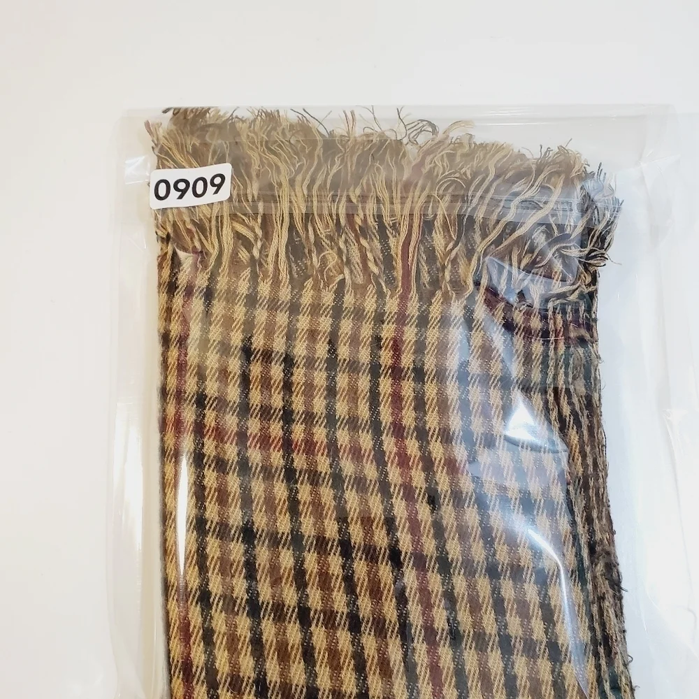 Pierre Cardin plaid acrylic Fringed Unisex  scarf